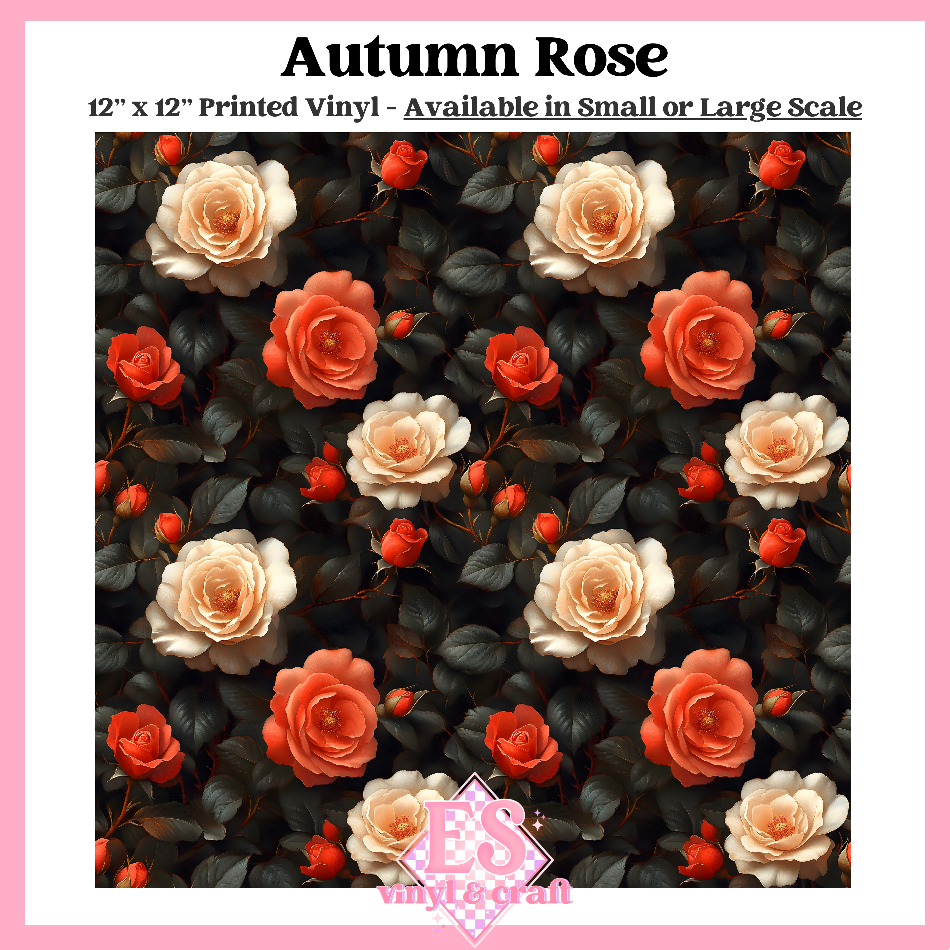 Autumn Rose - Small or Large Scale Options - 12" x 12" Sheet