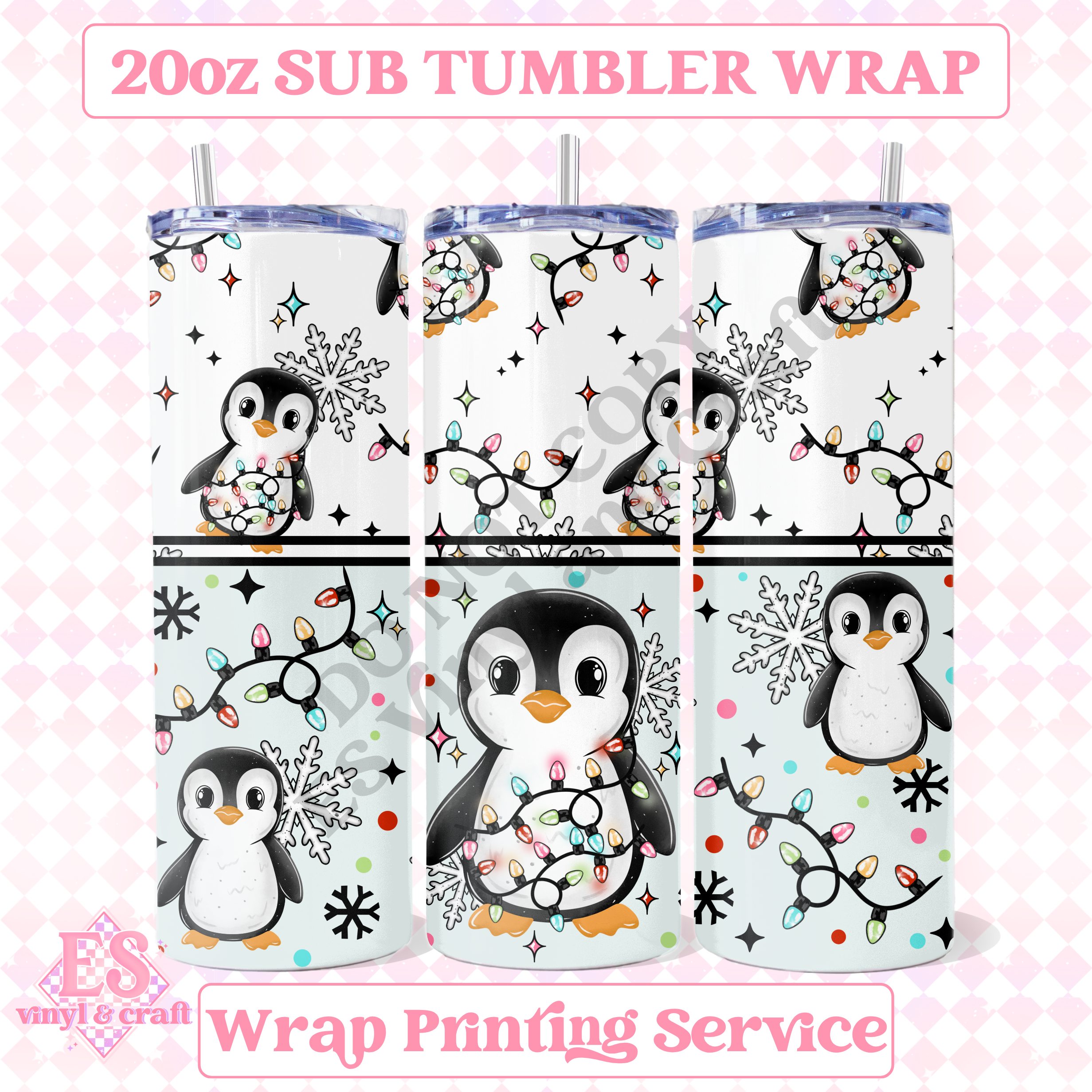 Penguin - Full 20oz Tumbler Sublimation Print