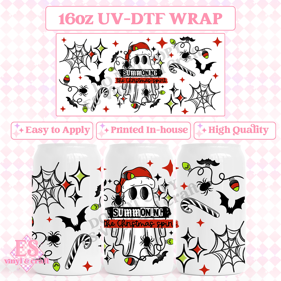 Summoning Christmas - 16oz Beer Can / Libbey UV-DTF Transfer