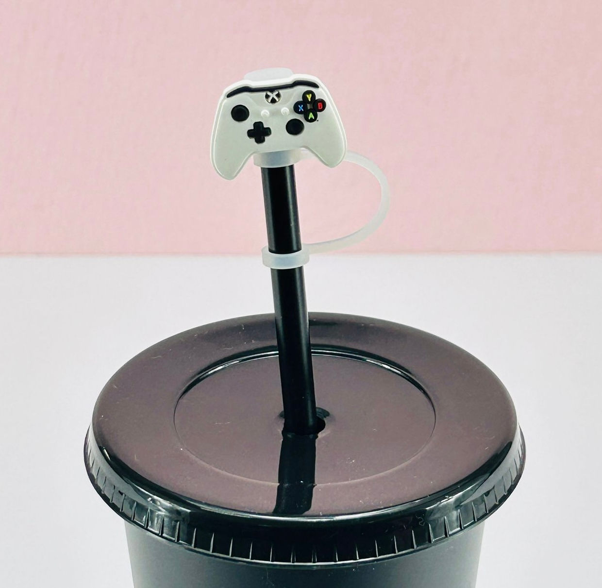 Straw Topper - Game Controller White X
