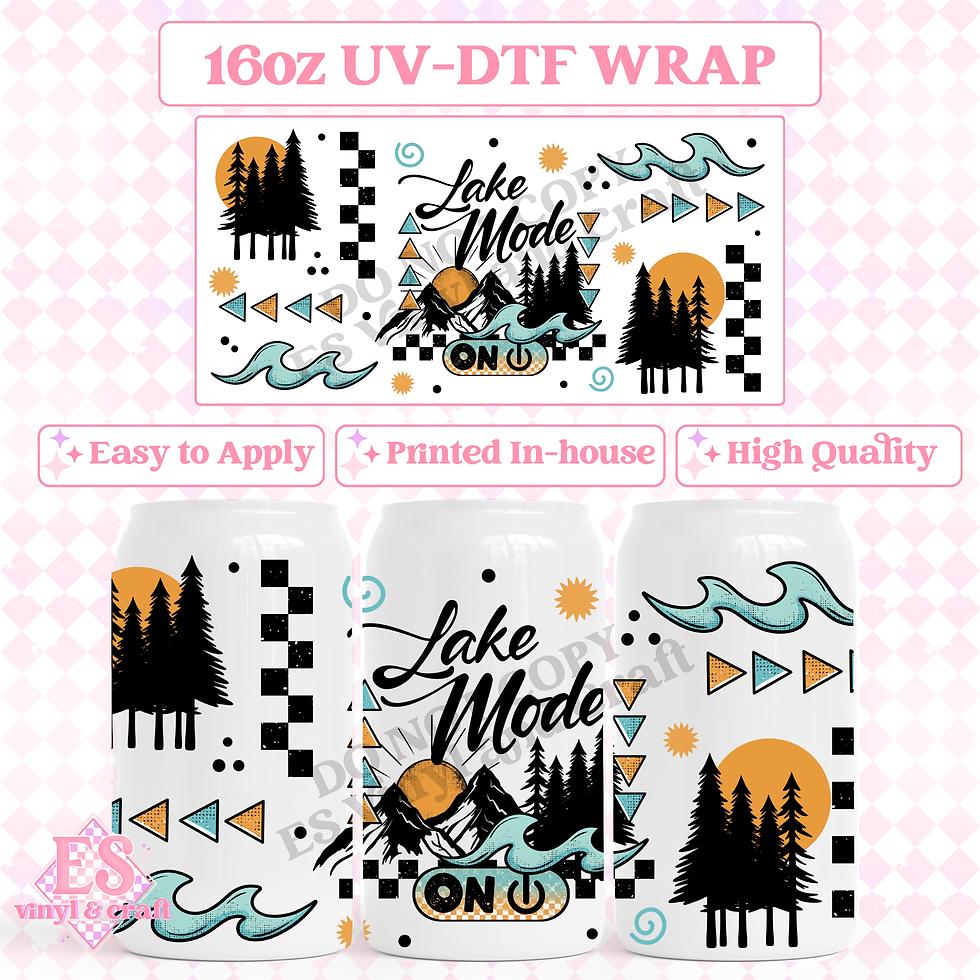 Lake Mode - 16oz Beer Can / Libbey UV-DTF Transfer