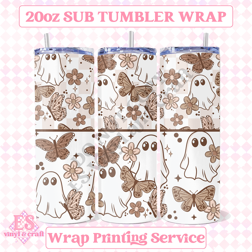 Butterfly Ghostie - Full 20oz Tumbler Sublimation Print