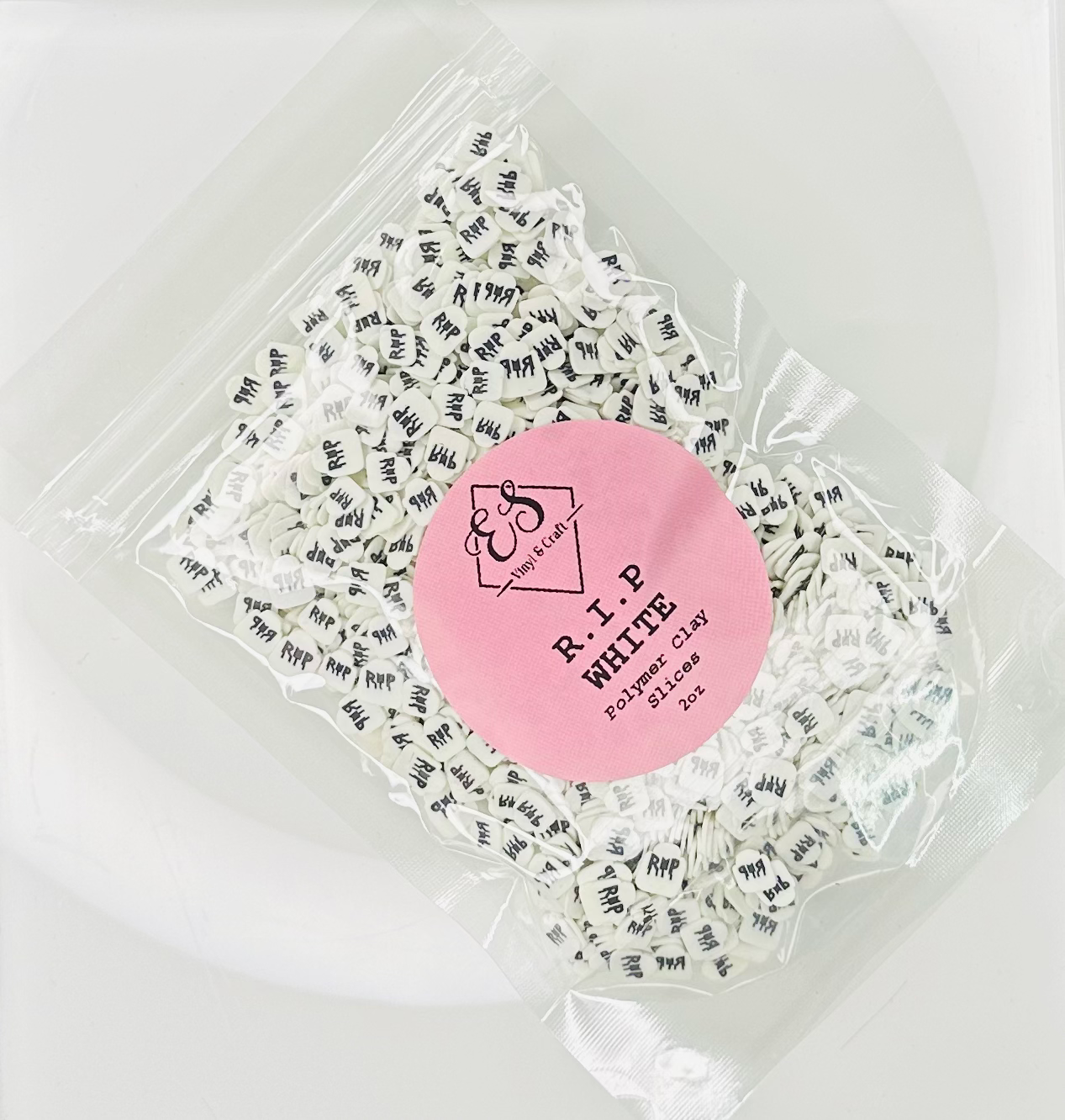 White R.I.P  - Polymer Clay Slices