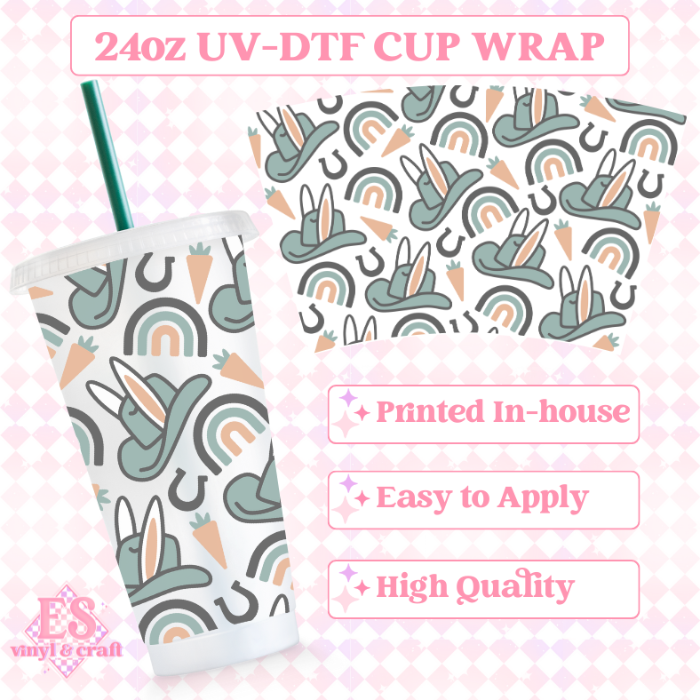 Western Easter - UVDTF 24oz Cold Cup Wrap