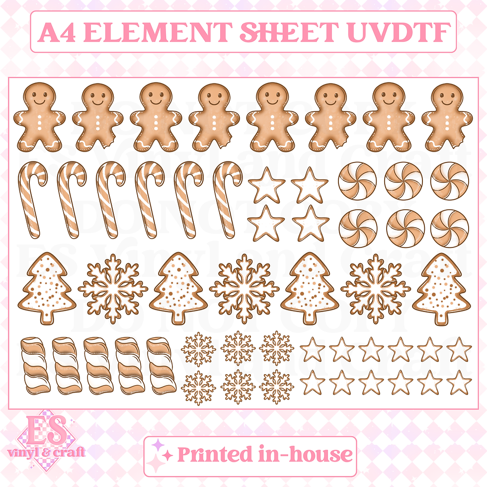 Gingerbread Treats - UVDTF (A4 Sheet) 210mm x 300mm