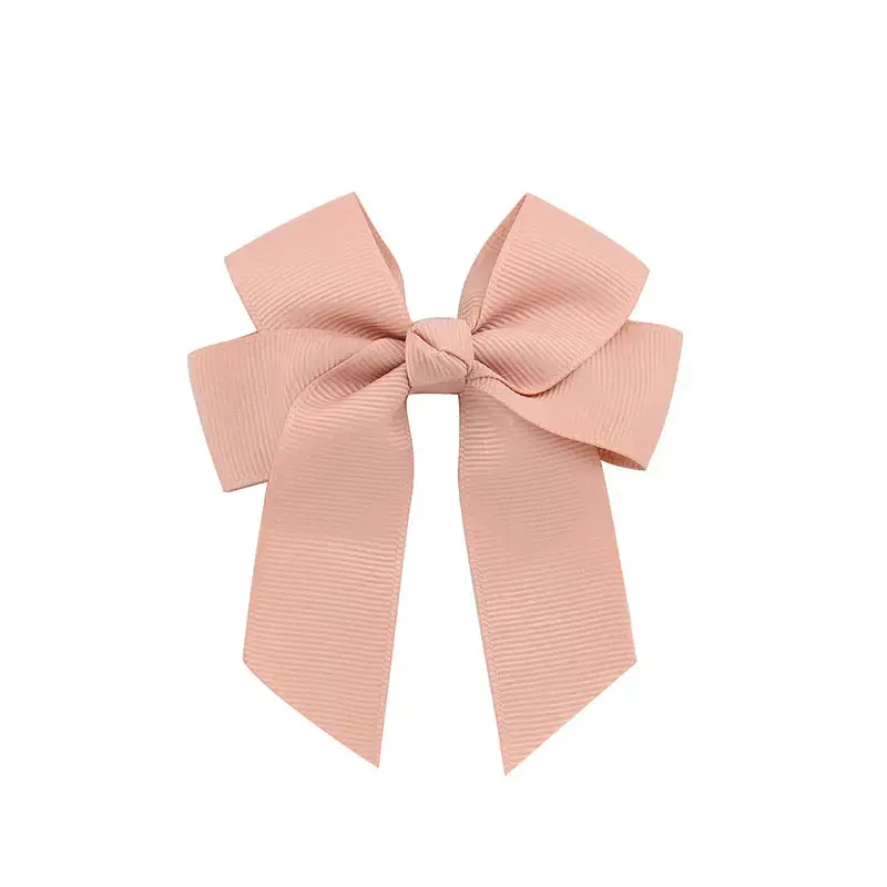 Hair Bow Clip 4" - Dusty Pink
