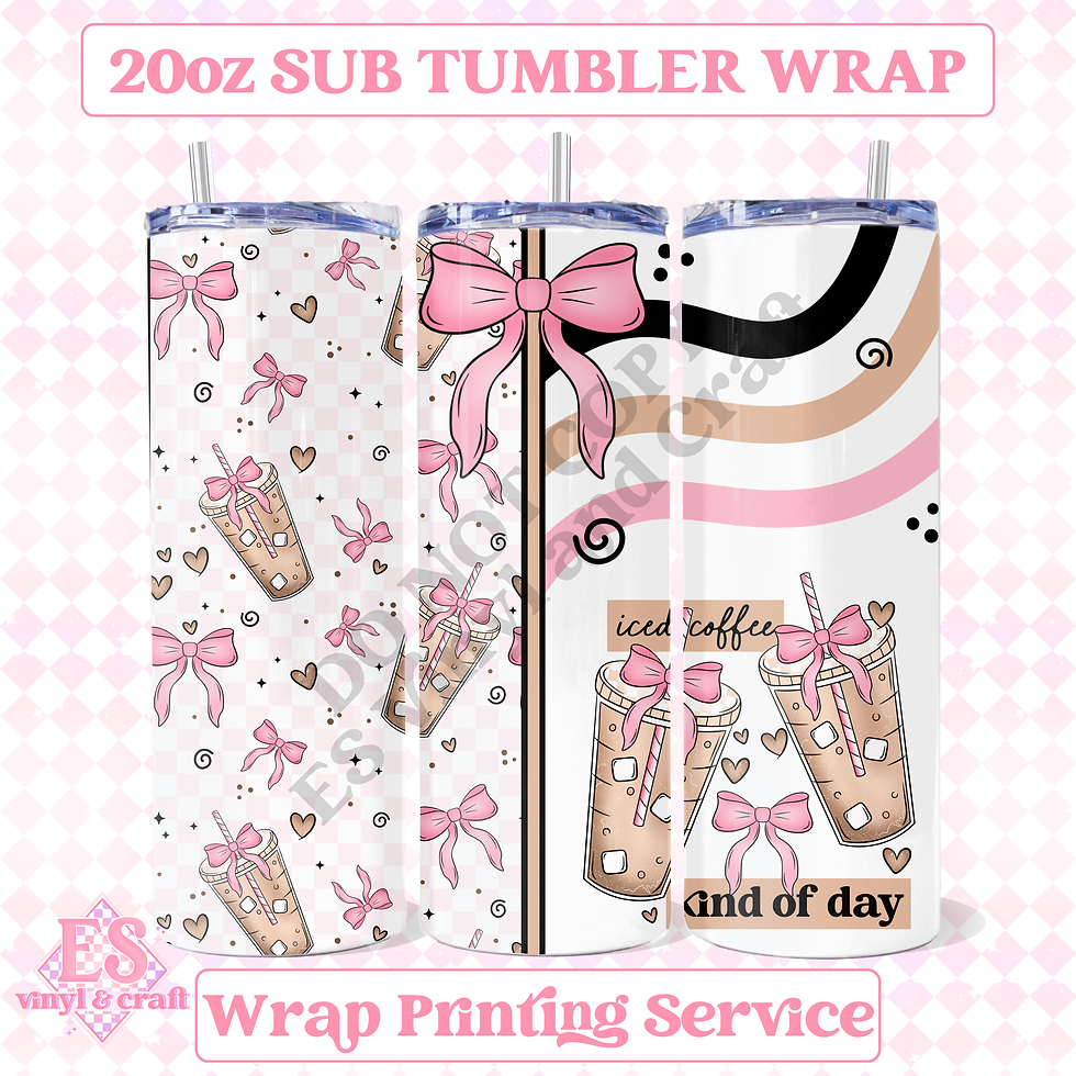 Iced Coffee - Full 20oz Tumbler Sublimation Print