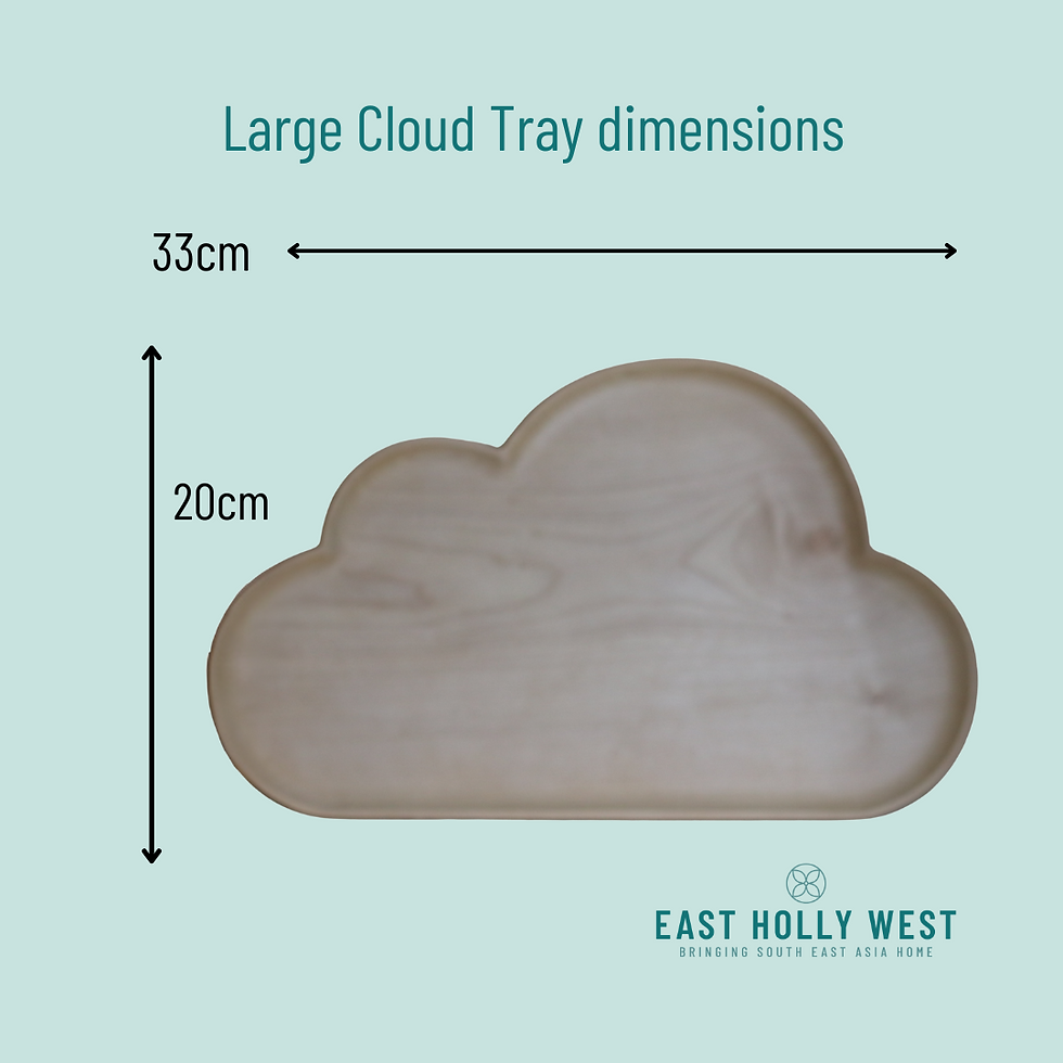 Thumbnail: Dimension diagram of large maple wood cloud tray