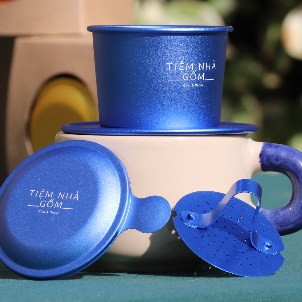 Thumbnail: Bright Blue Vietnamese Phin Cafe coffee dripper