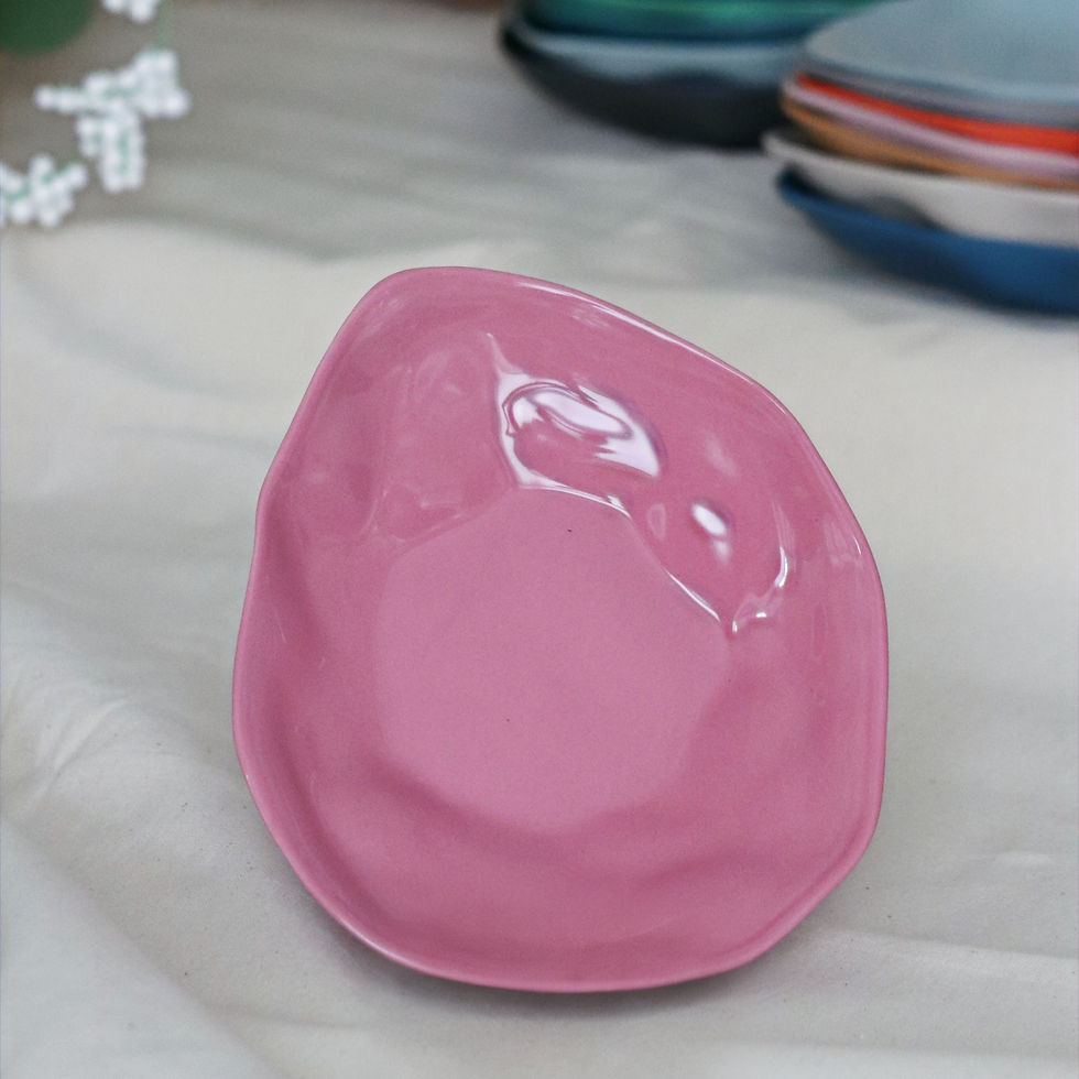 Thumbnail: Raspberry Colourful Leaf shape plate