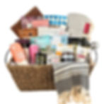Very large gift basket with items from businesses in British Columbia, includ