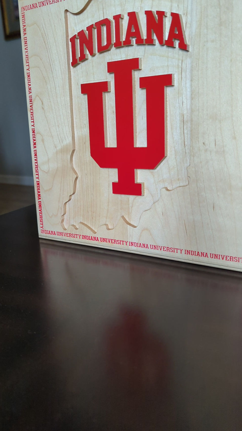 Thumbnail: Custom Carved Indiana University Logo – Solid Maple Wall Decor