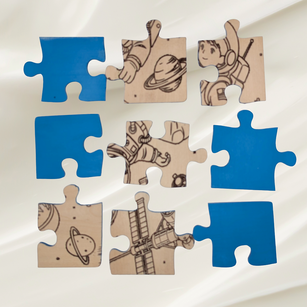 Thumbnail: Personalized Child Astronaut Puzzle Carved From Solid Maple Wood
