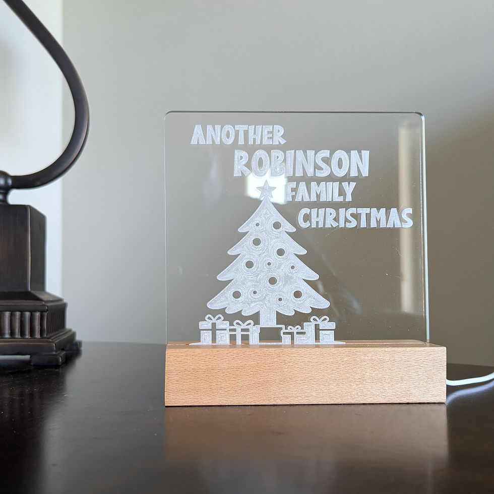 Thumbnail: Personalized Custom Etched Acrylic Family Name Christmas Light Decoration