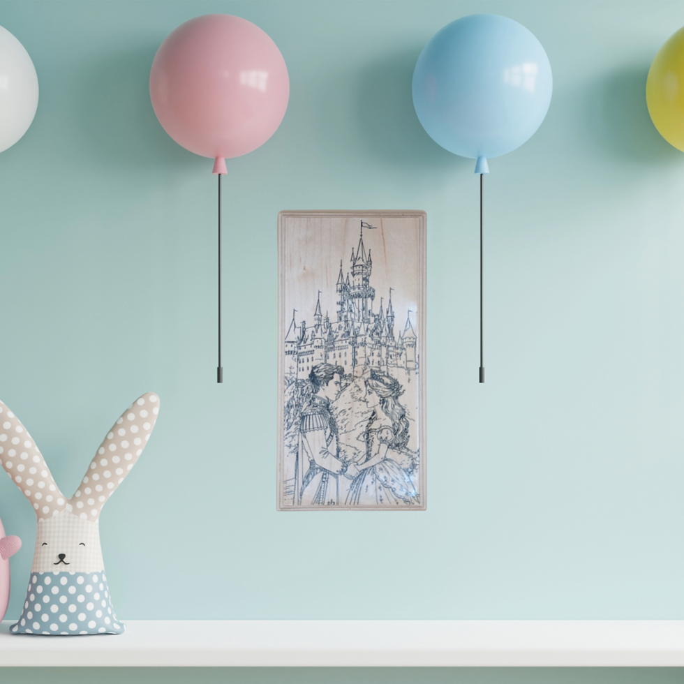 Thumbnail: Princess & Prince Carved Maple Castle Decor - Ideal Girls' Room Accent