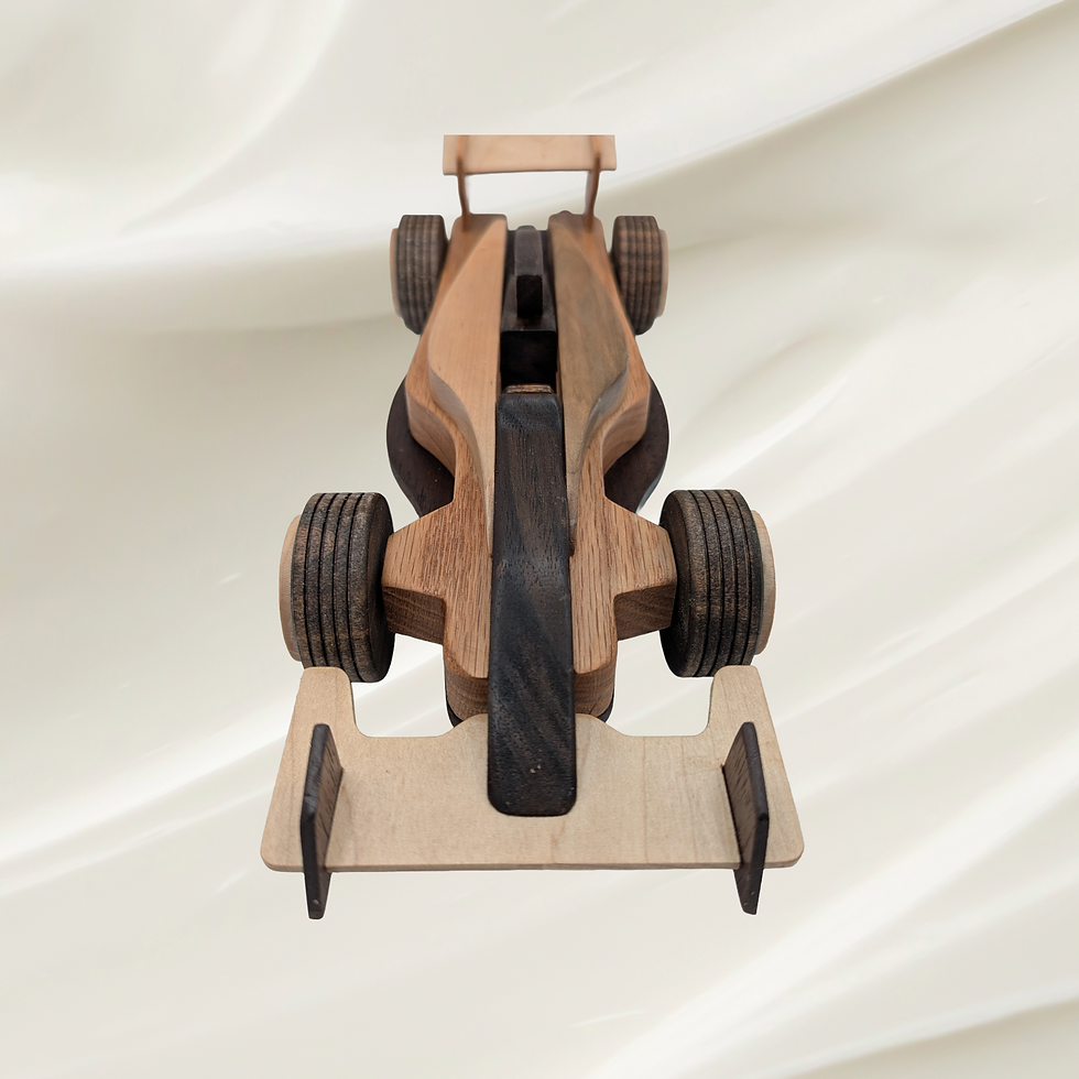 Thumbnail: Handcrafted Hardwood Formula One Toy Car | Rolling Child's Racer Playtime