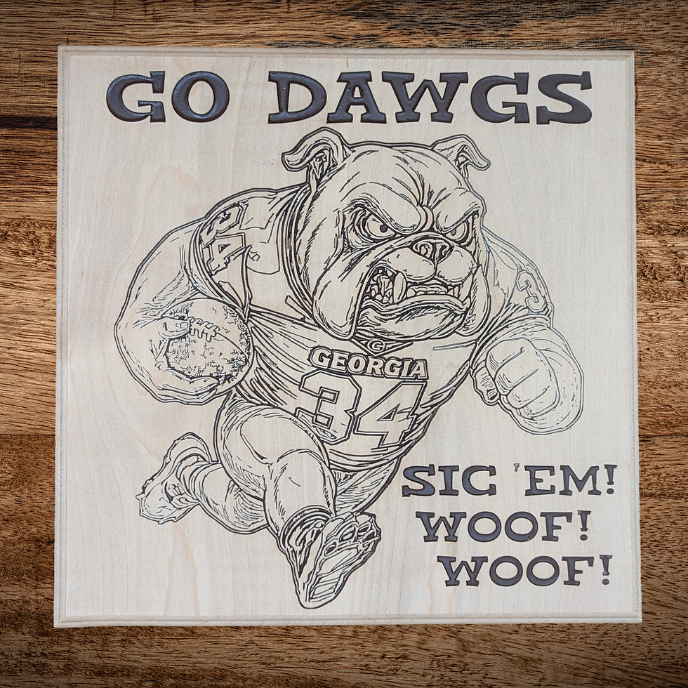 Thumbnail: Georgia Bulldogs Go Dawgs Carved Wood Sign