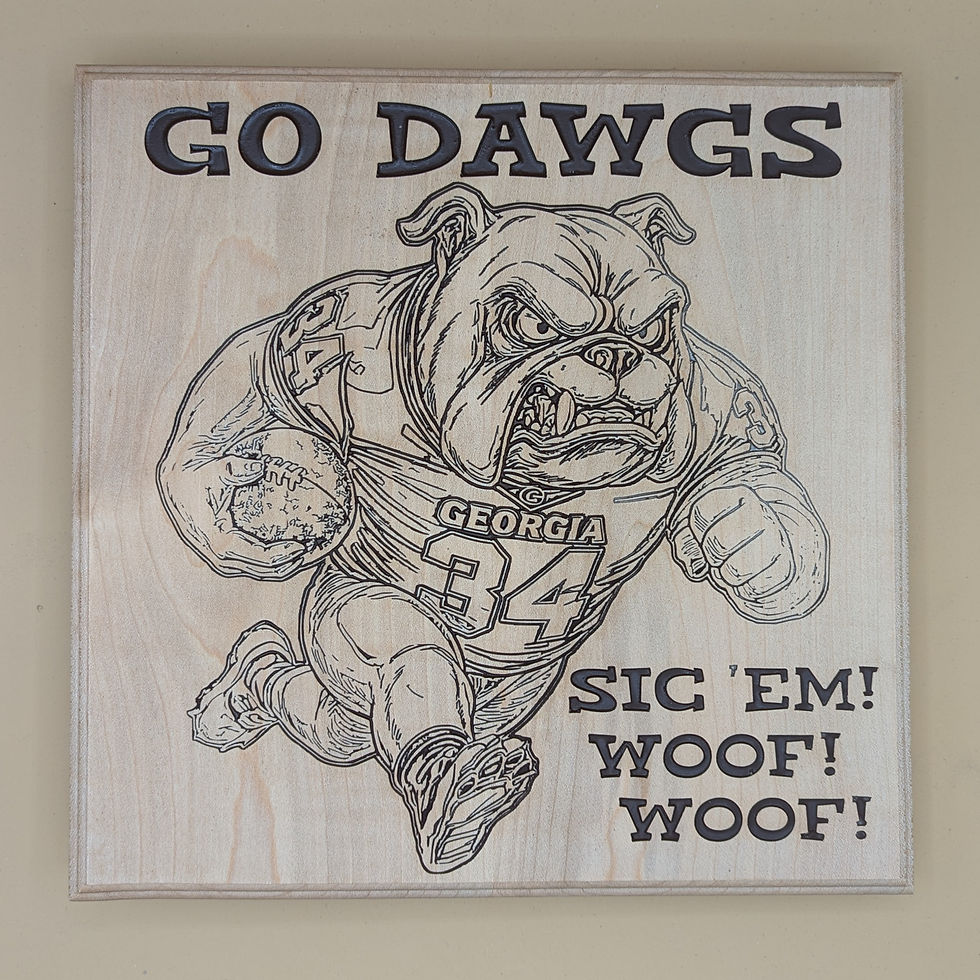 Thumbnail: Georgia Bulldogs Go Dawgs Carved Wood Sign