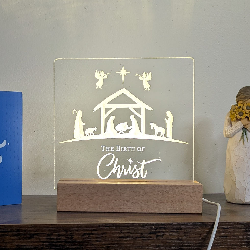 Thumbnail: Birth Of Christ Lighted Acrylic Christmas Decoration