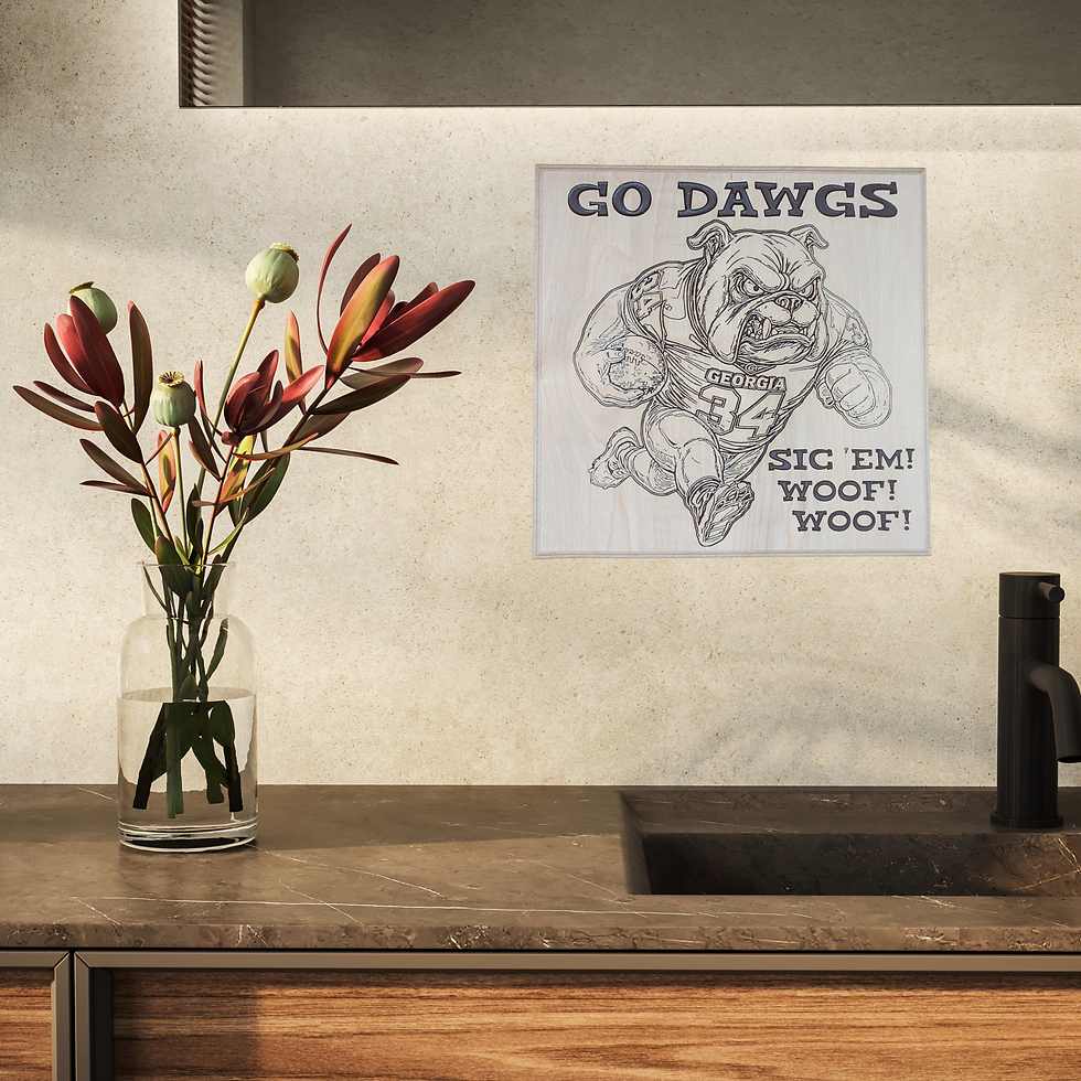 Thumbnail: Georgia Bulldogs Go Dawgs Carved Wood Sign