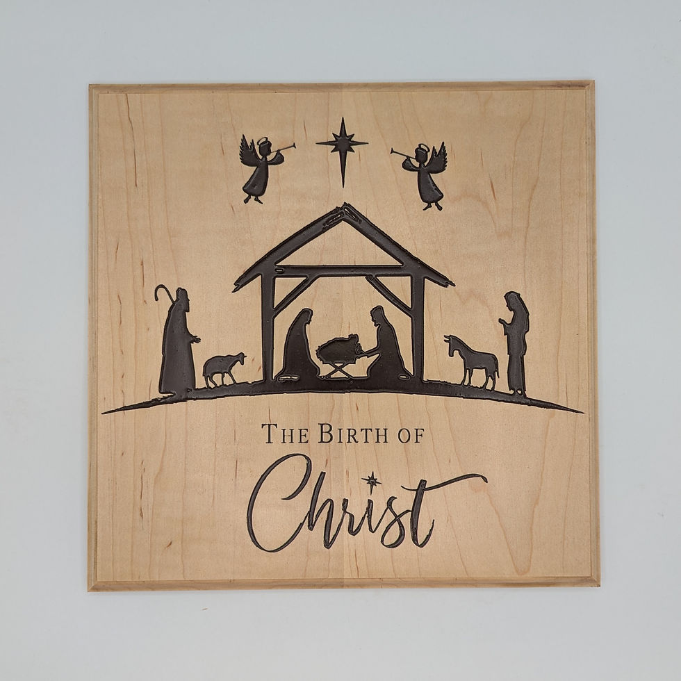 Thumbnail: Birth Of Christ Carved Maple Wood Wall Decor Christmas Decoration