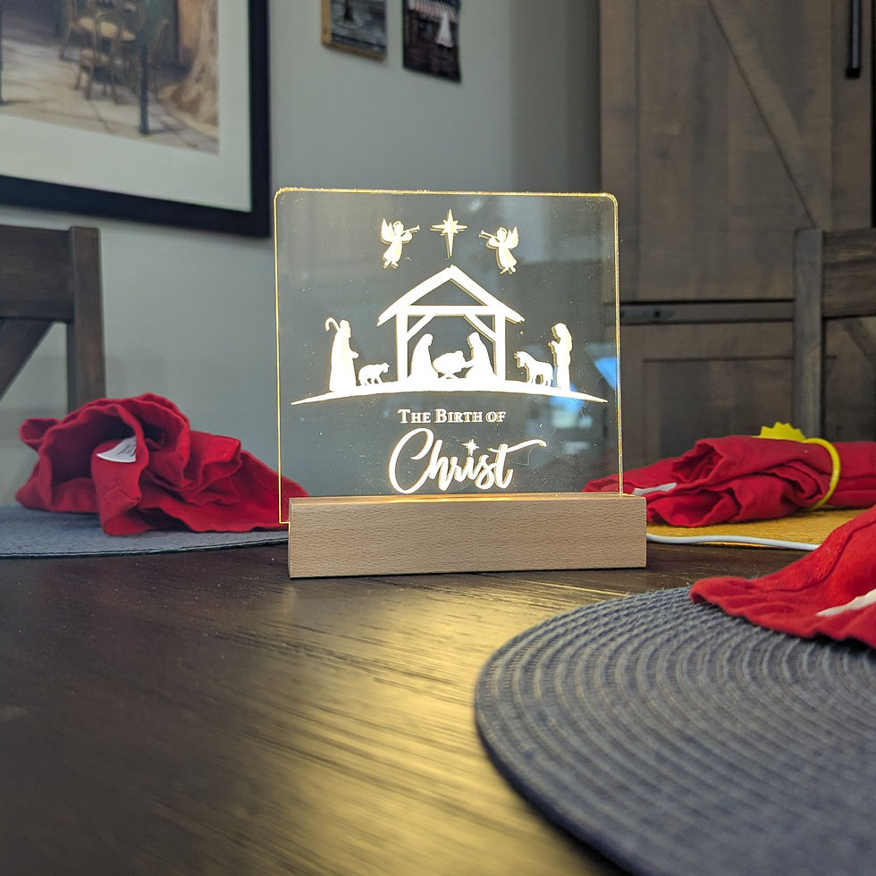 Thumbnail: Birth Of Christ Lighted Acrylic Christmas Decoration