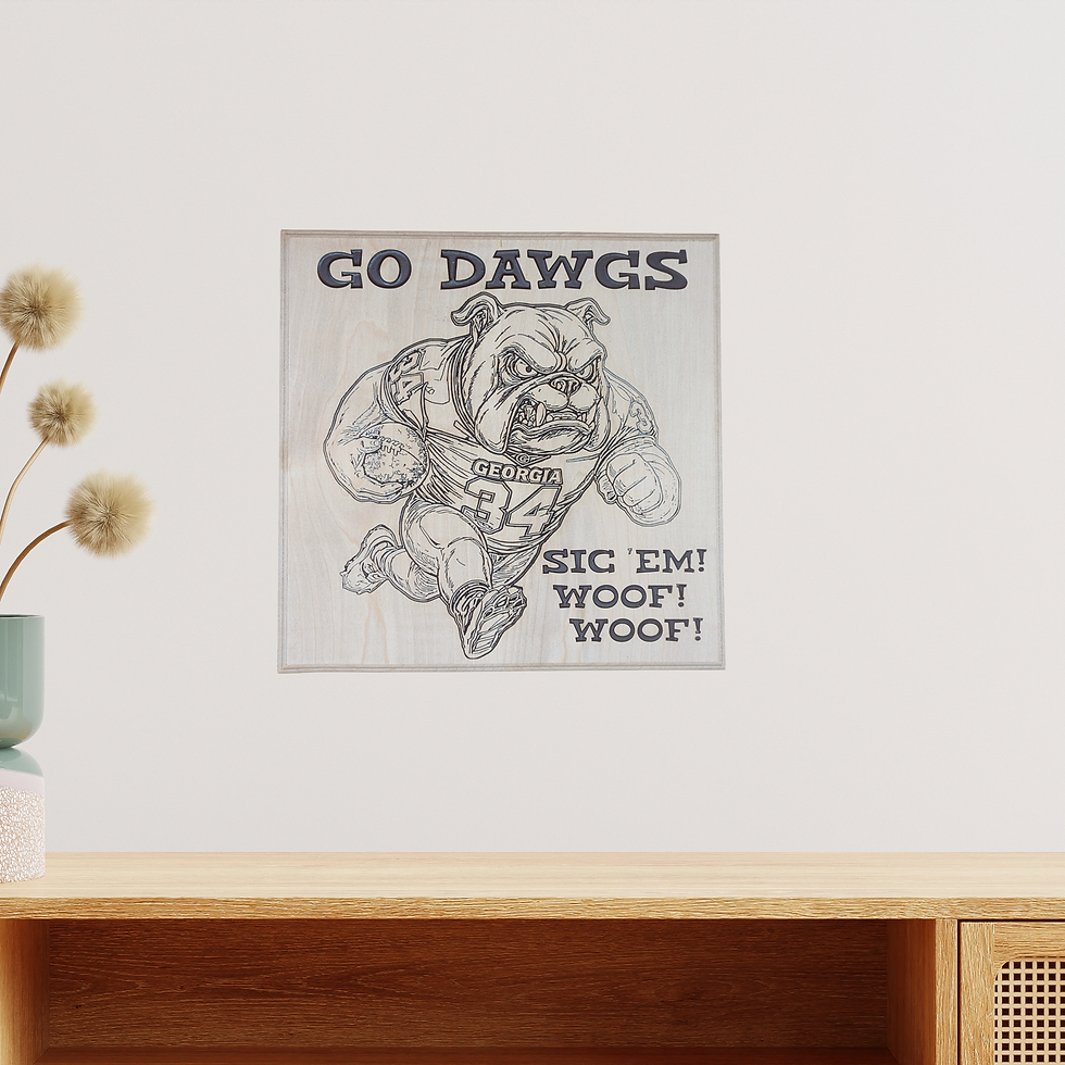 Thumbnail: Georgia Bulldogs Go Dawgs Carved Wood Sign