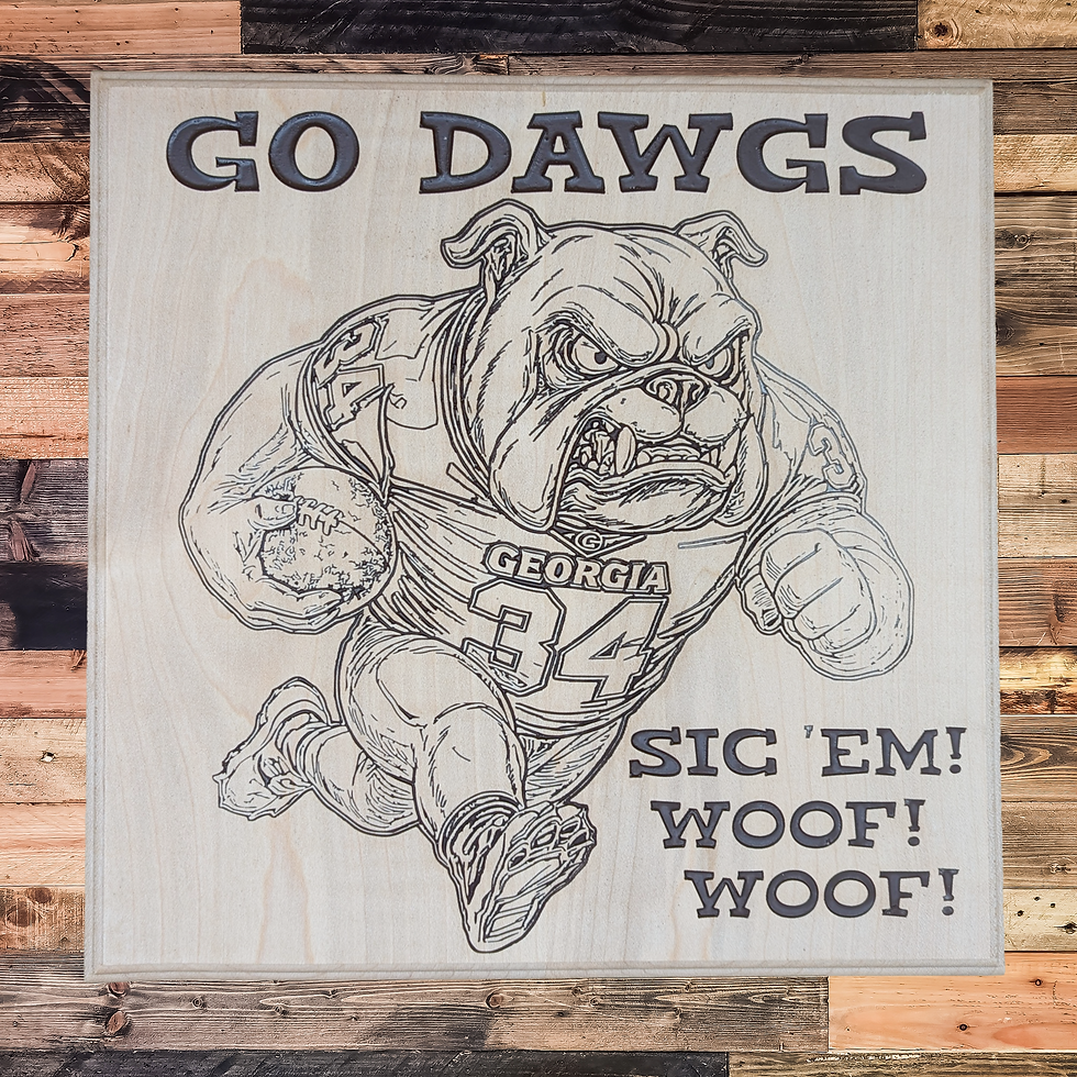 Thumbnail: Georgia Bulldogs Go Dawgs Carved Wood Sign