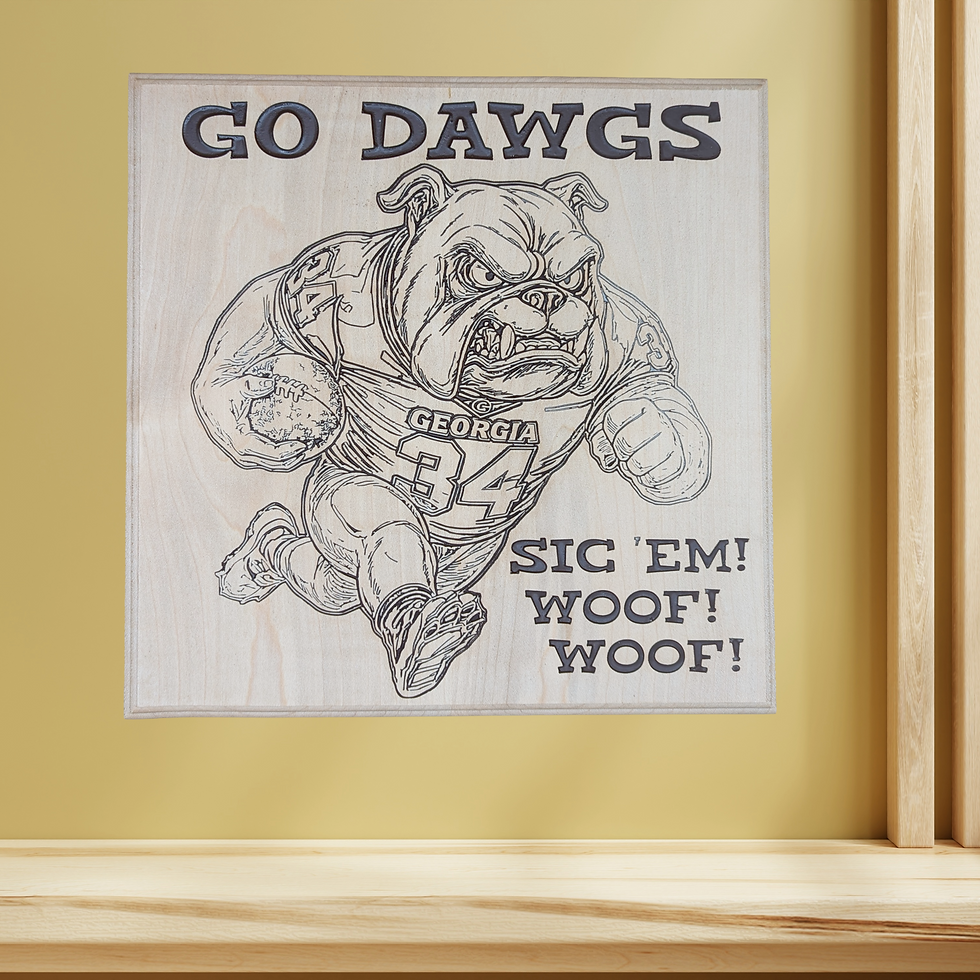 Thumbnail: Georgia Bulldogs Go Dawgs Carved Wood Sign