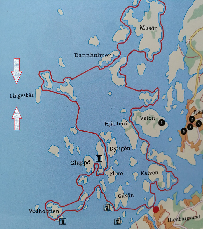 kort over Fjällbacka Skärgård