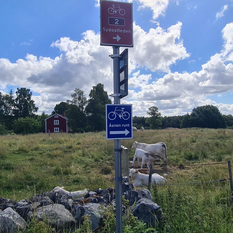 Cykelskilt Åsnen rundt