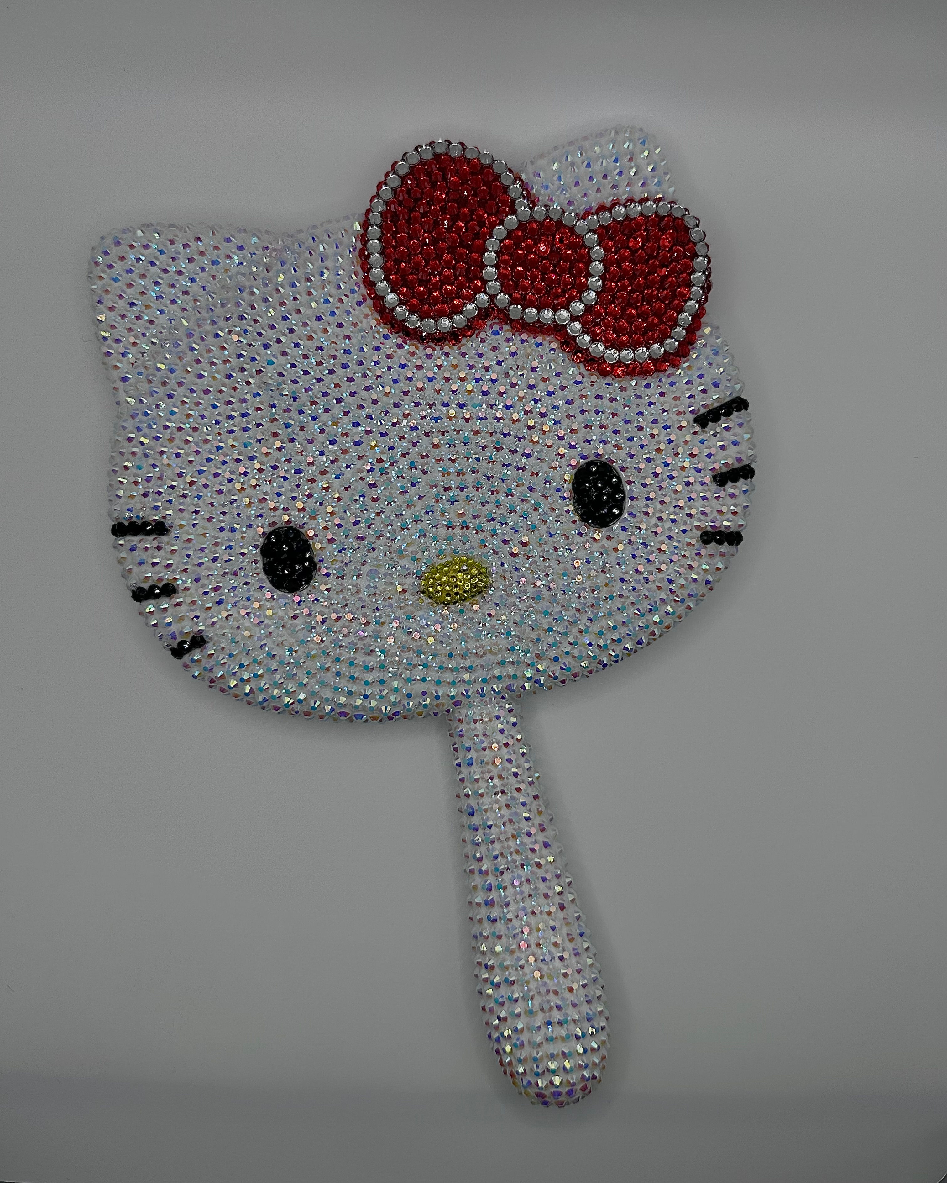 Bling hand mirror - white