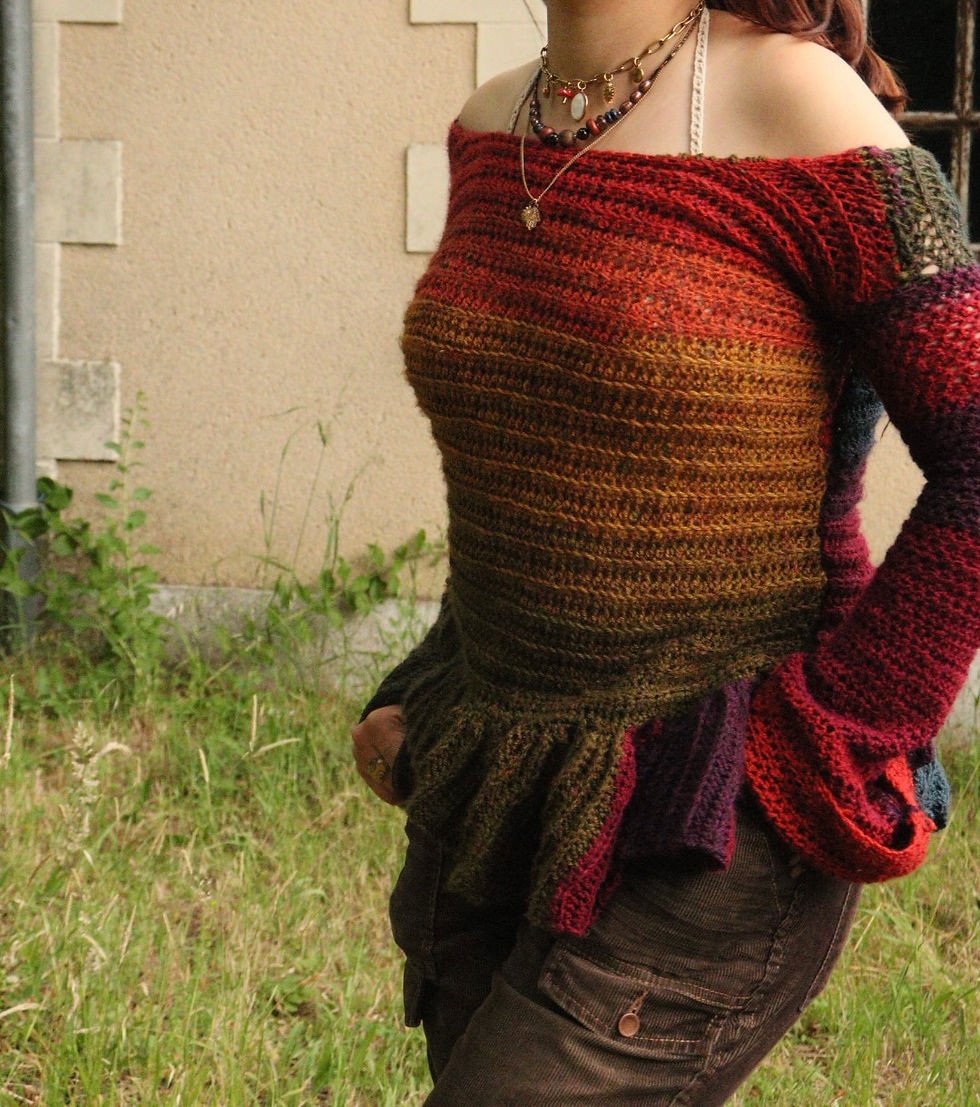 Miniature : « PULL LE PILOUPILOU » ~ 100% CROCHETS MAINS 