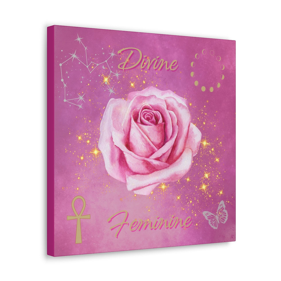 Thumbnail: Divine Feminine Rose Canvas (Deep Berry)