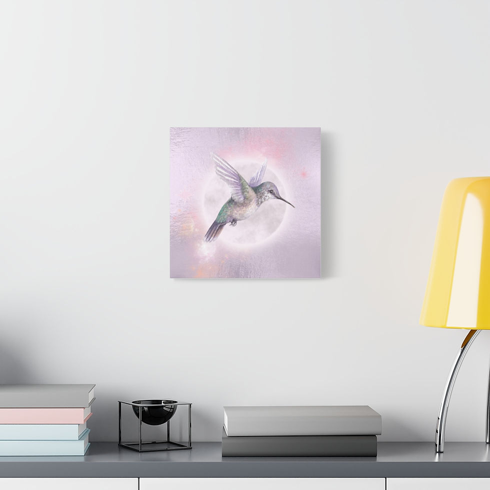 Thumbnail: Hummingbird Moon Magic Canvas (Lilac Foil)