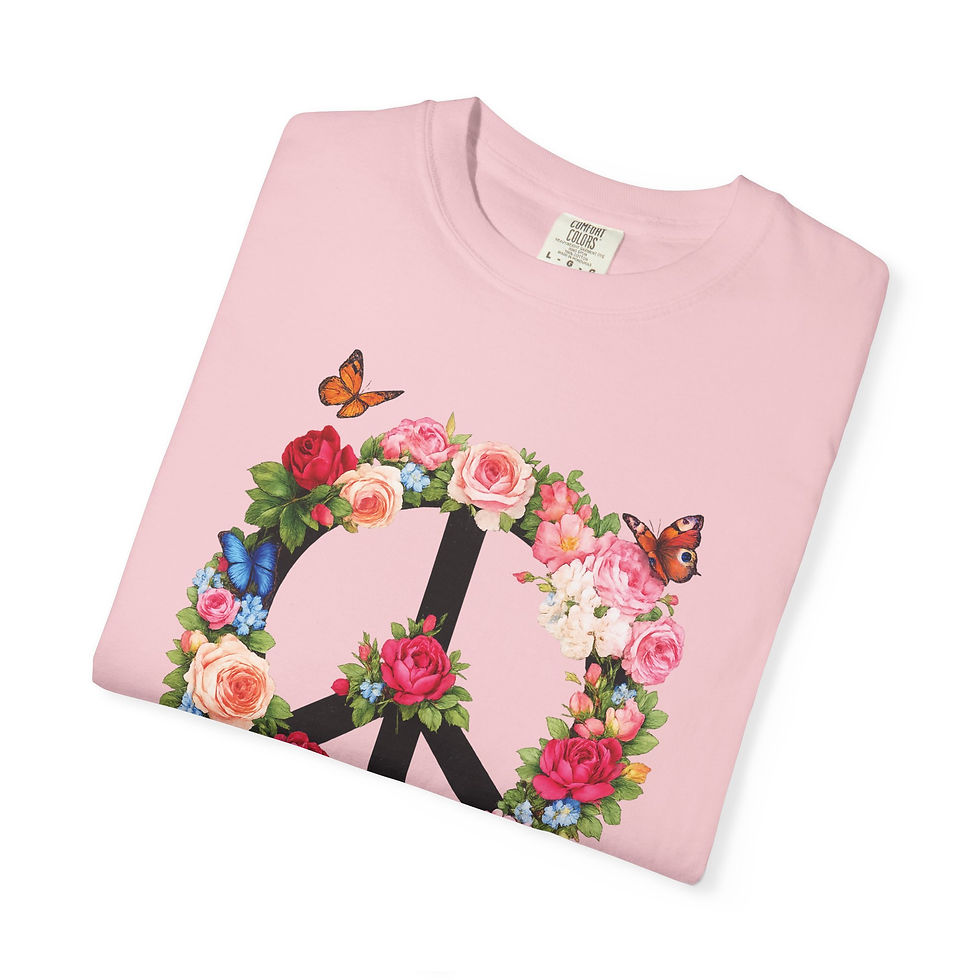 Thumbnail: Butterfly and Rose Peace Tee