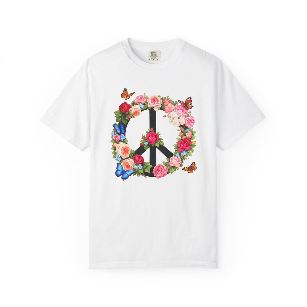 Thumbnail: Butterfly and Rose Peace Tee