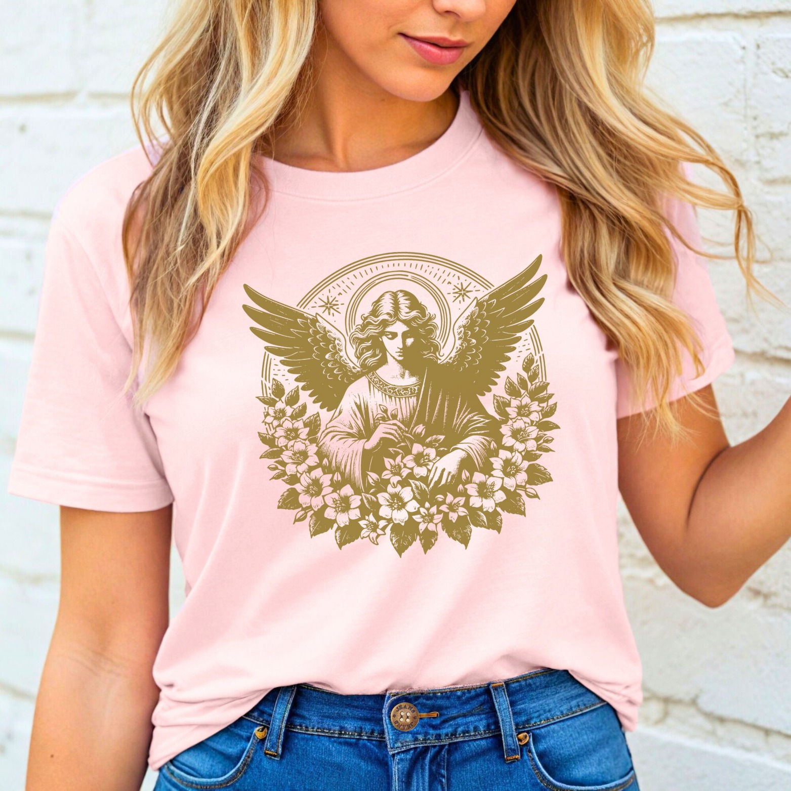 Divine Bloom Tee (With Sleeve Angel Blessing)