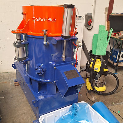 Déchiqueteur plastique Carbon Blue, élément du processus de réduction des déchets