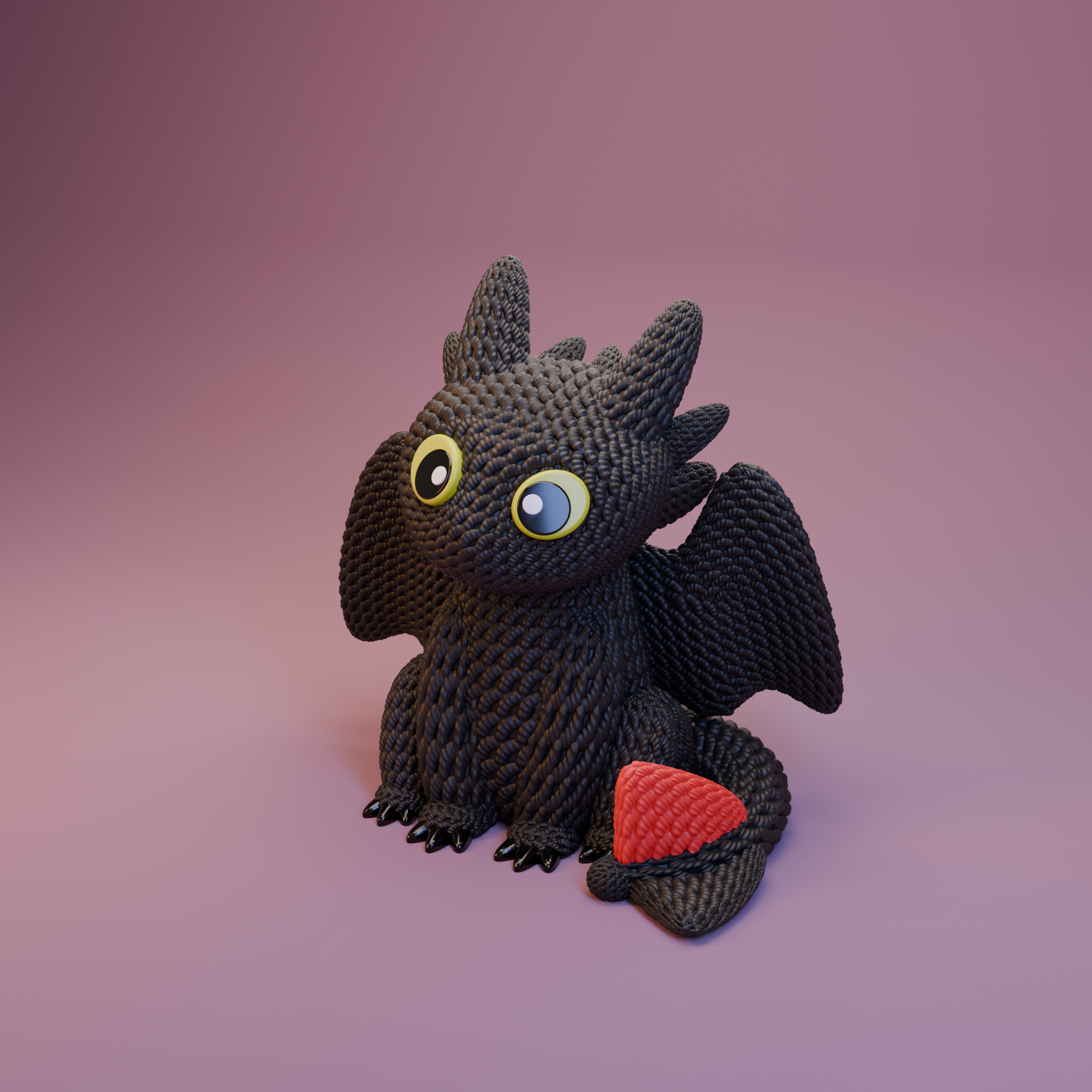 Örgü Desenli Toothless Anahtarlık (10'lu Paket)