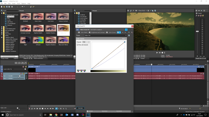 colour correcting and sound levels