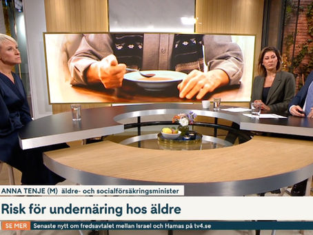 Inslag på TV4 Nyheter om undernäring hos äldre