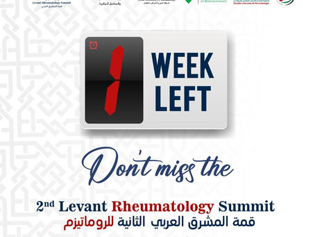 1 WEEK LEFT for the 2nd Levant Rheumatology Summit