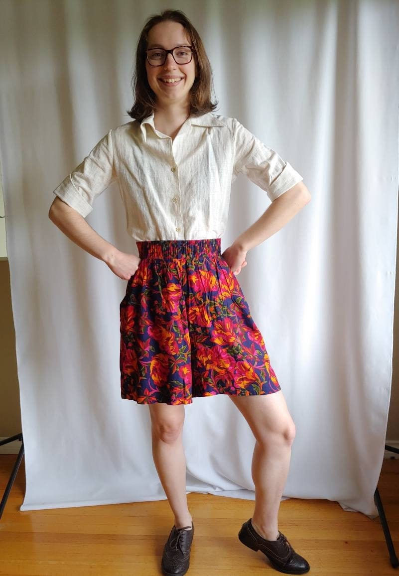 80s Floral Hawaiian tropical Norton McNaughton Ralph Lauren style rayon Side Poc