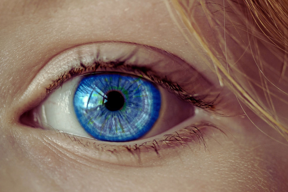 Vibrant blue human eye