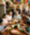 Family dining in a festive Mexican restaurant