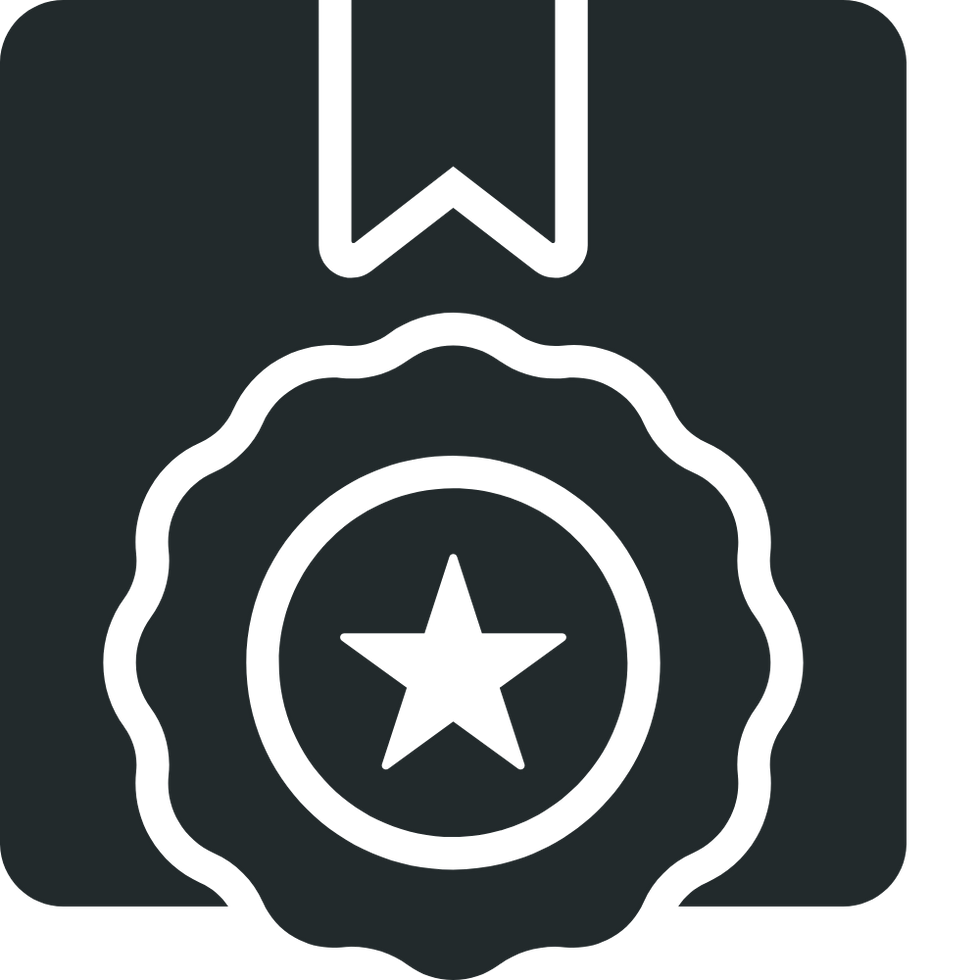 Icono de sello de calidad con estrella