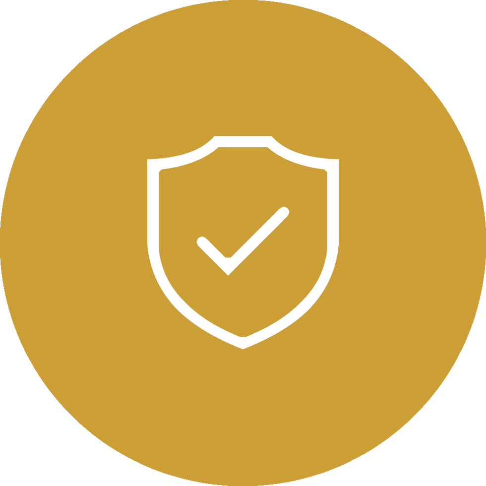Shield icon with a checkmark for secure contact