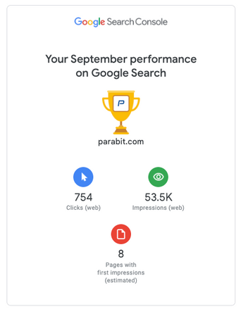 Customer Case Study - Google search console screenshot of website growth.