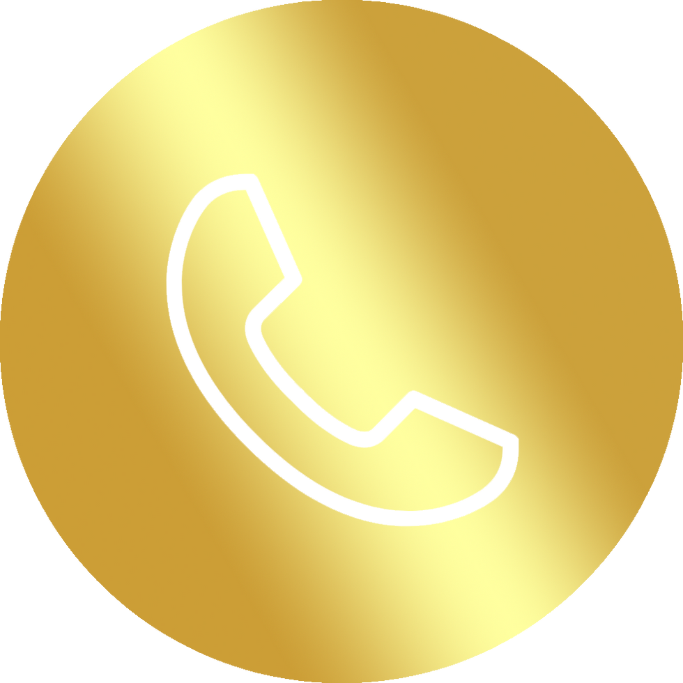 Telephone handset icon within a gold circle